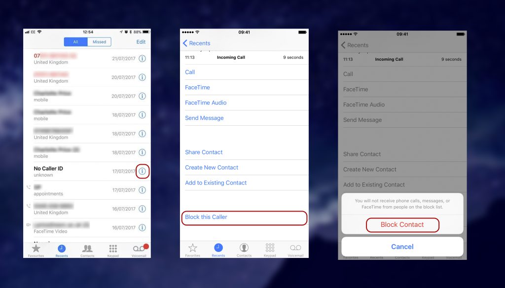 how to block a phone number on iphone