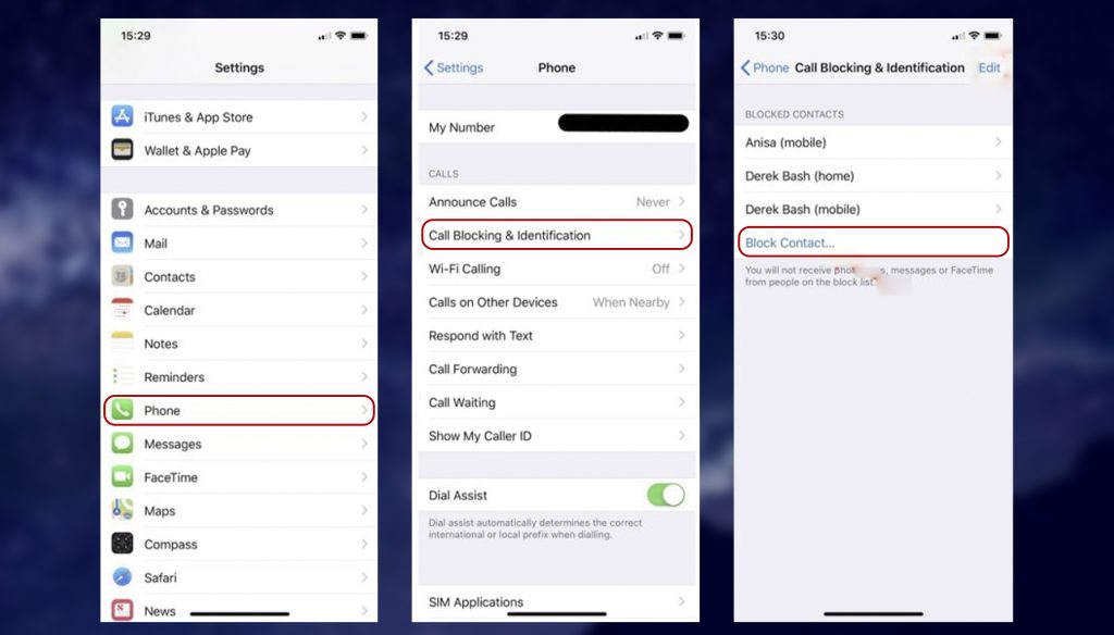 how to block a phone number on iphone